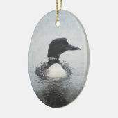 Zwarte Gemeenschappelijke Loon Schilderen Custom Y Keramisch Ornament (Links)