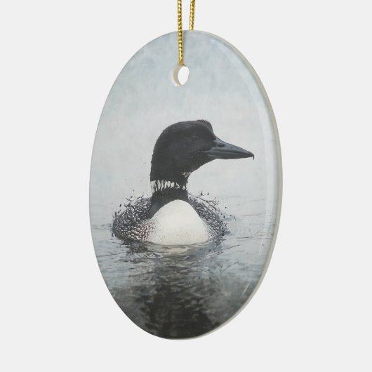 Zwarte Gemeenschappelijke Loon Schilderen Custom Y Keramisch Ornament (Links)