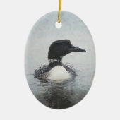 Zwarte Gemeenschappelijke Loon Schilderen Custom Y Keramisch Ornament (Voorkant)