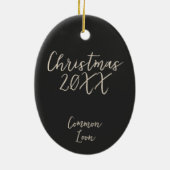 Zwarte Gemeenschappelijke Loon Schilderen Custom Y Keramisch Ornament (Achterkant)