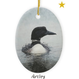 Zwarte Gemeenschappelijke Loon Schilderen Custom Y Keramisch Ornament