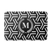 Zwarte geometrisch badmat (Voorkant)