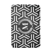 Zwarte geometrisch badmat (Voorkant Verticaal)