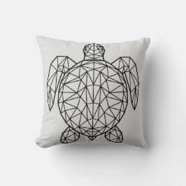 Zwarte geometrische draadframe zeeschildpad kussen
