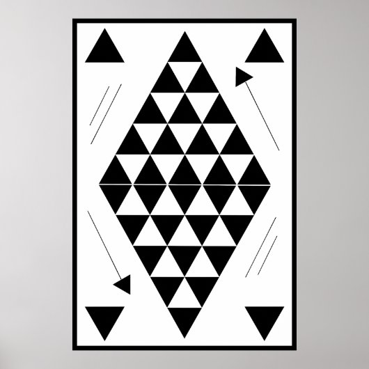 zwarte geometrische driehoeken poster (Voorkant)