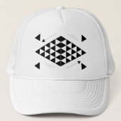 zwarte geometrische driehoeken trucker pet (Voorkant)