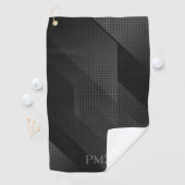 Zwarte Geometrische Initialen Met Strak Design Golfhanddoek (Insitu)