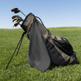 Zwarte Geometrische Initialen Met Strak Design Golfhanddoek