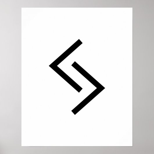 Zwarte geometrische jera (Jaar) Viking Rune Poster (Voorkant)