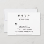 Zwarte Geometrische Marmeren Lied Verzoek RSVP Kaa (Achterkant)