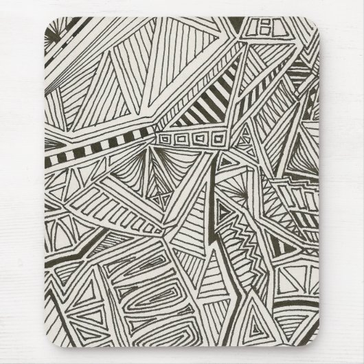 Zwarte geometrische mousepad muismat (Voorkant)