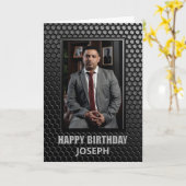 Zwarte geometrische patronen Aangepaste foto van z Kaart (Gele Bloem)