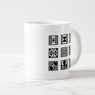 Zwarte geometrische stampatroon mok