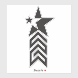 Zwarte Geometrische Ster Met Vet Lettertype Sticker