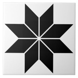 Zwarte Geometrische Ster Vintage Keramische Tegel Tegeltje
