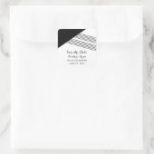 Zwarte geometrische streep slaat de Sticker Datum  (Tas)