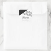 Zwarte Geometrische Stripe Afstuderen Stickers (Tas)