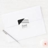 Zwarte Geometrische Stripe Afstuderen Stickers (Envelop)