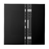 Zwarte Geometrische Stripe Art Deco Style Keramisc Tegeltje (Voorkant)