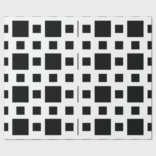 Zwarte geometrische vierkanten cadeaupapier (Zoom)