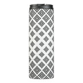 Zwarte geometrische vormen op een witte achtergron thermosbeker (Achterkant)