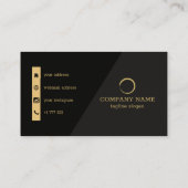 Zwarte geometrische vormen visitekaartje (Achterkant)