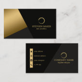 Zwarte geometrische vormen visitekaartje (Voorkant / Achterkant)