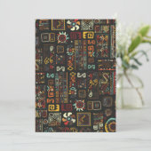 zwarte geoometrische Afrikaanse doodle Feestdagenkaart (Staand voorkant)