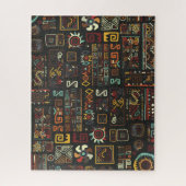  zwarte geoometrische Afrikaanse doodle Legpuzzel (Verticaal)