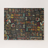  zwarte geoometrische Afrikaanse doodle Legpuzzel (Horizontaal)