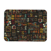 zwarte geoometrische Afrikaanse doodle Magneet (Horizontaal)