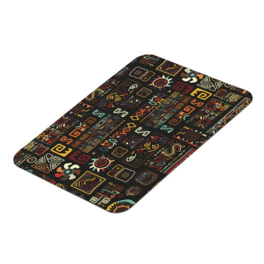 zwarte geoometrische Afrikaanse doodle Magneet (Linkerzijde)