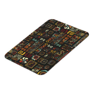  zwarte geoometrische Afrikaanse wieg  Magneet