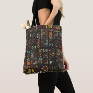 zwarte geoometrische Afrikaanse wieg Tote Bag