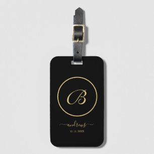 Zwarte Gepersonaliseerde Handtekening Bagage Label