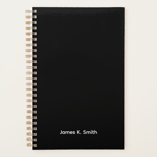Zwarte gepersonaliseerde heren planner (Voorkant)