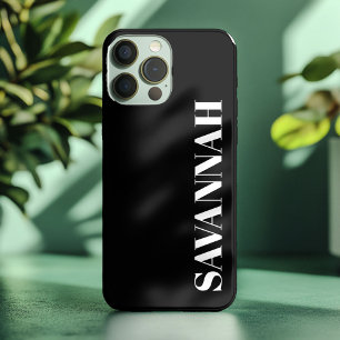 Zwarte gepersonaliseerde naam eenvoudig  Case-Mate iPhone case