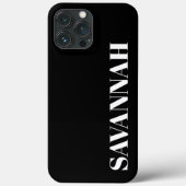 Zwarte gepersonaliseerde naam eenvoudig  Case-Mate iPhone case (Achterkant)