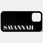 Zwarte gepersonaliseerde naam eenvoudig  Case-Mate iPhone case (Achterkant (horizontaal))