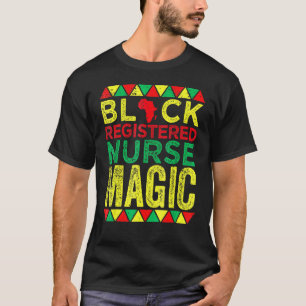 Zwarte Geregistreerde Verpleegster Magie Verplegin T-shirt