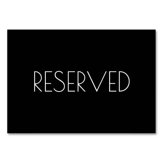 Zwarte gereserveerde zitplaats beide zitplaatsen kaart (Voorkant)