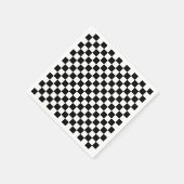 Zwarte geruite Borden Servet (Hoek)