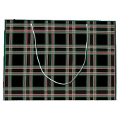 Zwarte geruite naamlabel kerstcadeautas groot cadeauzakje (Achterkant)