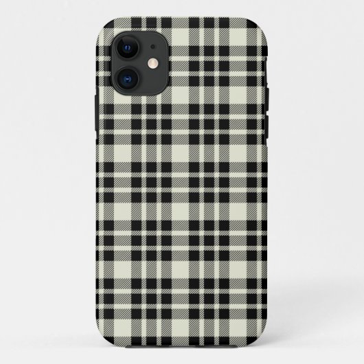 Zwarte geruite universele iPhone 5 hoes (Achterkant)