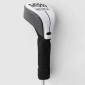 Zwarte geruite vlag monogram golfheadcover (Schuin)