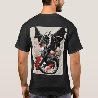 zwarte geschaalde draak t-shirt