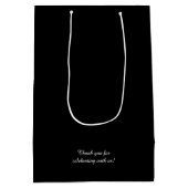 🖤  Zwarte Geschenktas met Witte Tekst Medium Cadeauzakje (Achterkant)