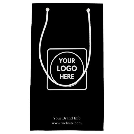 Zwarte geschenkzak | Aangepaste Corporate Logo Kle Klein Cadeauzakje (Voorkant)