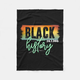Zwarte Geschiedenis 247365 Maand Trots Afro-Amerik Fleece Deken