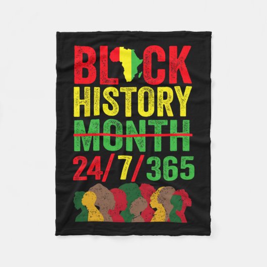 Zwarte geschiedenis 247365 Mannen Vrouwen Kinder z Fleece Deken (Voorkant)